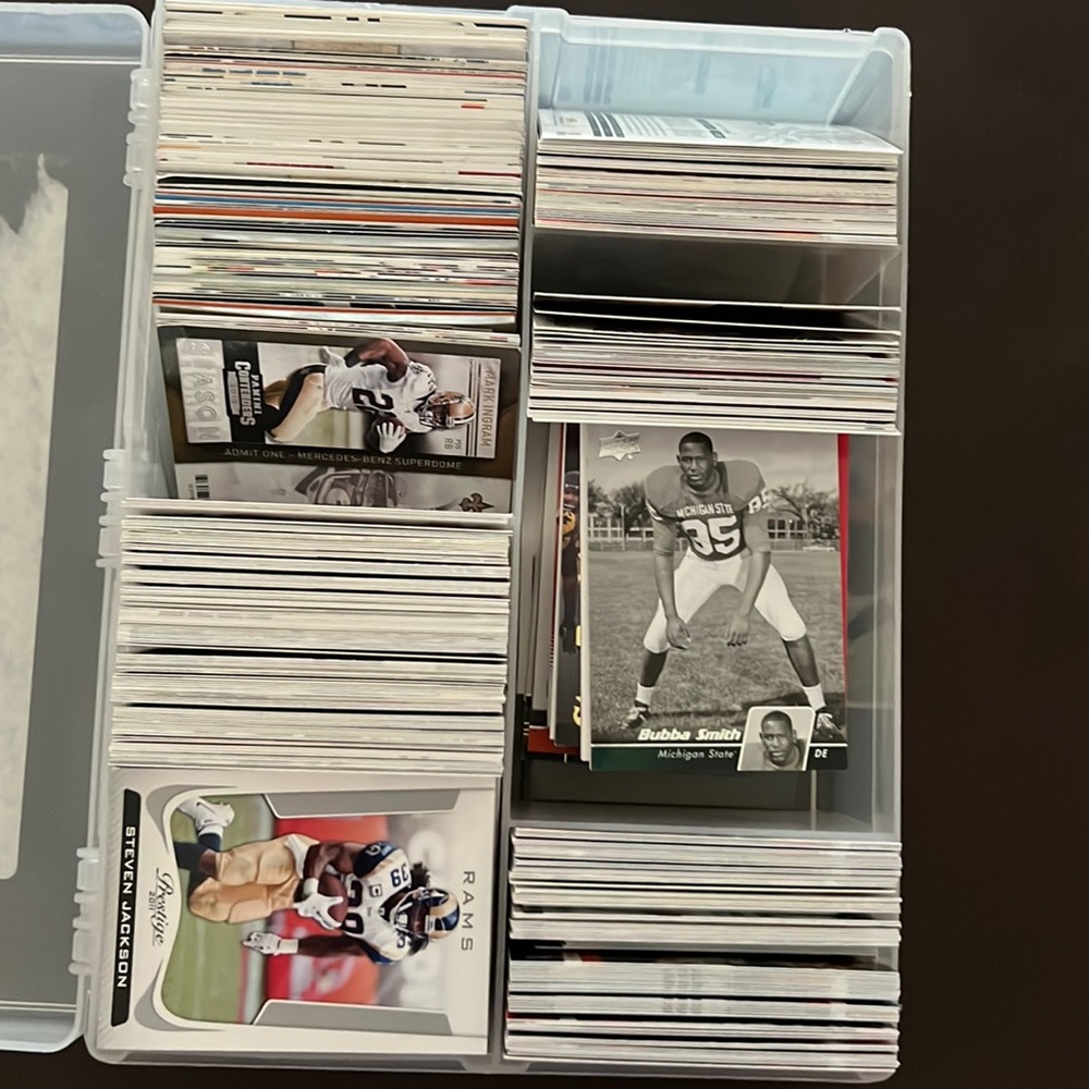 A big box of football cards from when I used to collect